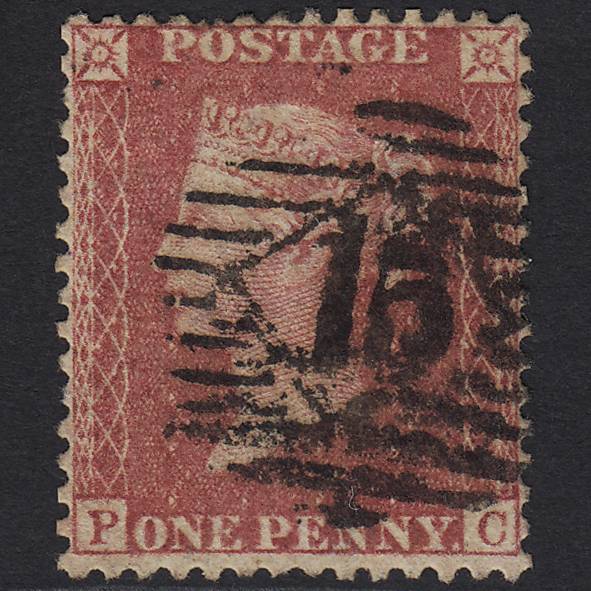 GB QV 1857 1d Rose-red (Plate 27) SG40-C10(1) PC GU London No.15