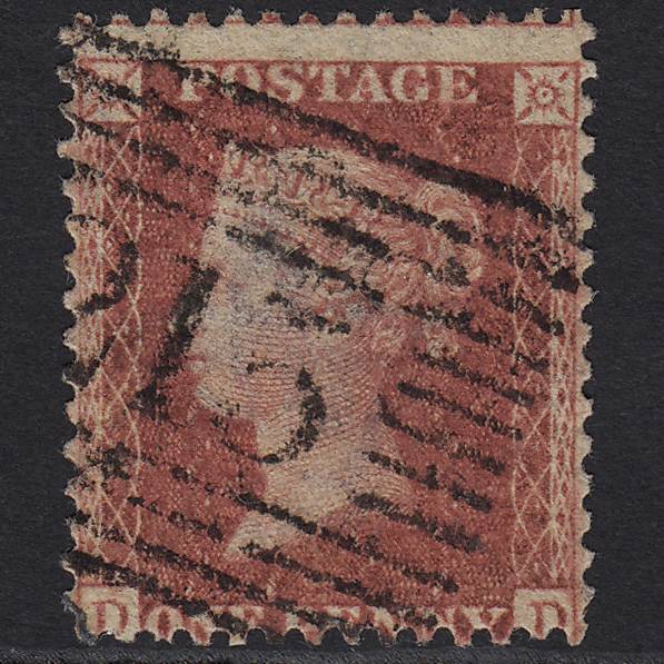 GB QV 1857 1d Rose-red (Plate 60) SG40-C10(1) DD FU Lanark 215