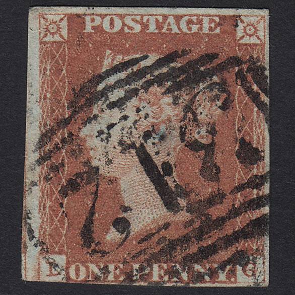 GB QV 1841 1d Red-brown (Plate 81) SG8-B1(1) LG GU Gloucester 312 nr 4M