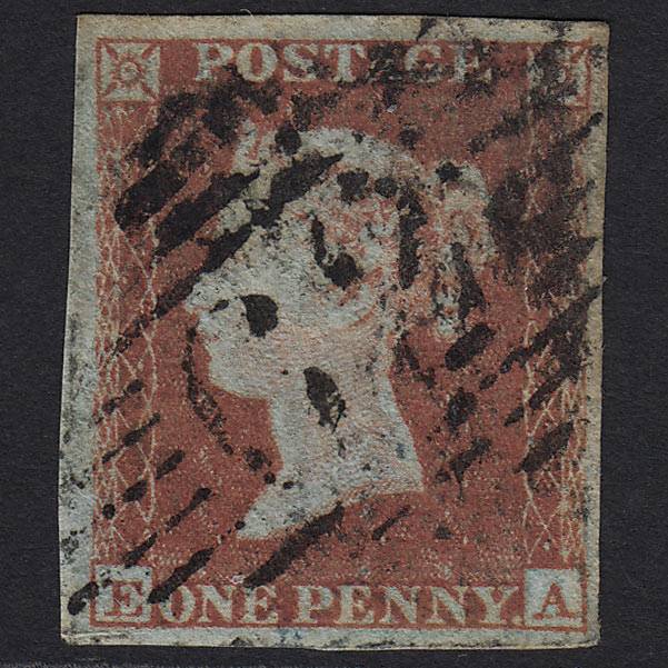 GB QV 1841 1d Red-brown (Plate 132) SG8-B2(1) EA GU Belfast 62 4 Margins