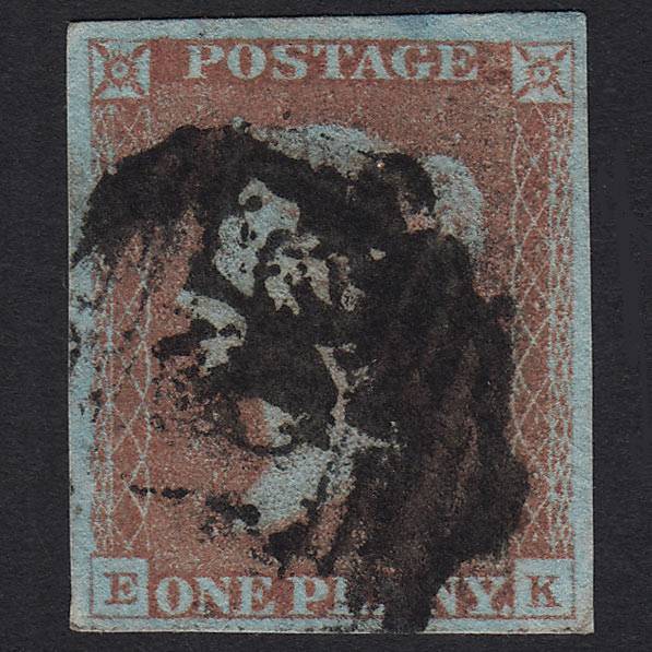 GB QV 1841 1d Very Blued (Plate 68) SG8a-B1(2) EK GU 4 Good Margins
