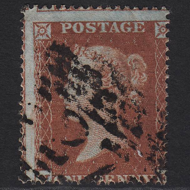 GB QV 1854 1d Red-brown (Plate 195) SG17-C1(1) NF GU Ayr 27 Large Misperf