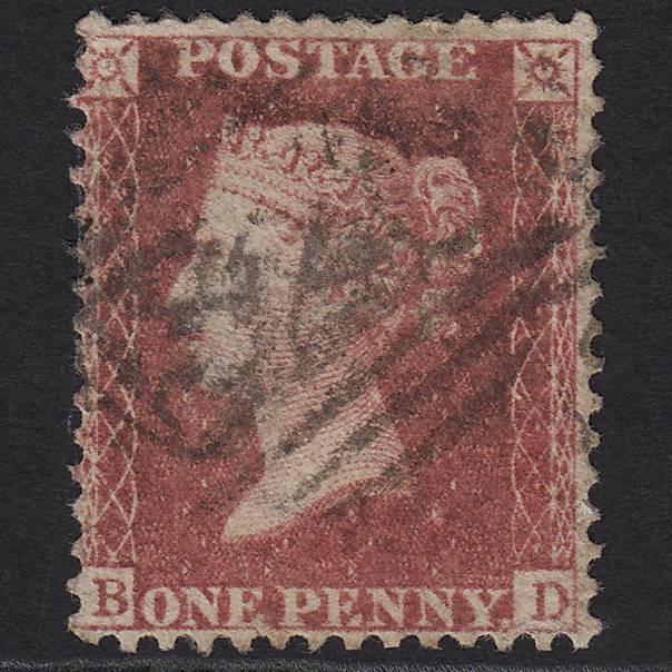 GB QV 1857 1d Rose-red (Plate 43) SG40-C10(1) BD GU