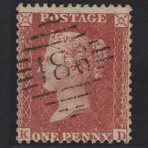 GB QV 1857 1d Rose-red (Plate 56) SG40-C10(1) KD FU Dublin 186