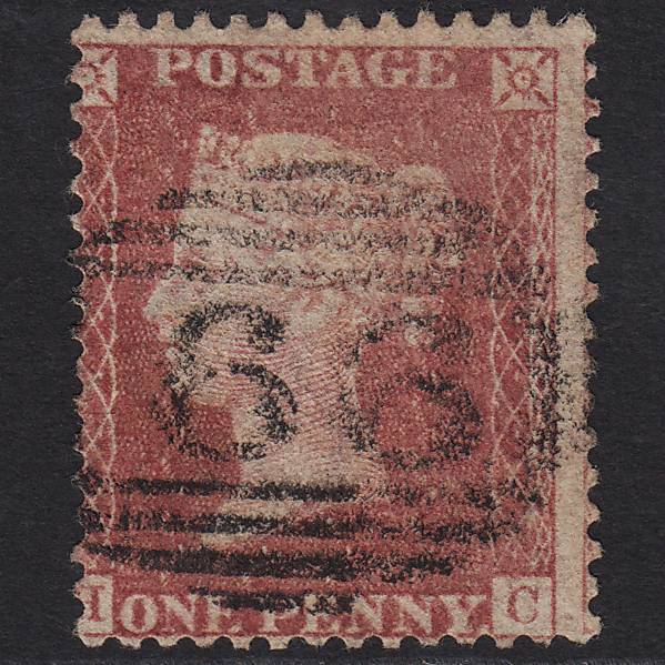 GB QV 1857 1d Rose-red (Plate 67) SG40-C10(1) HC FU Berwick 66