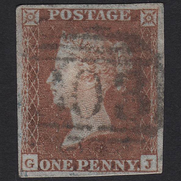 GB QV 1841 1d Red-brown (Plate 123) SG8-B2(1) GJ FU 4M Imperf