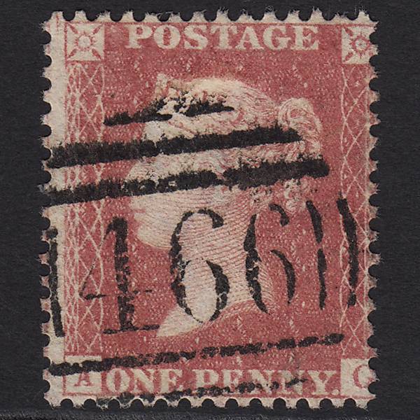 GB QV 1857 1d (Plate 52) SG40-C10(1) AG VFU Liverpool 466 Missing Imprimatur