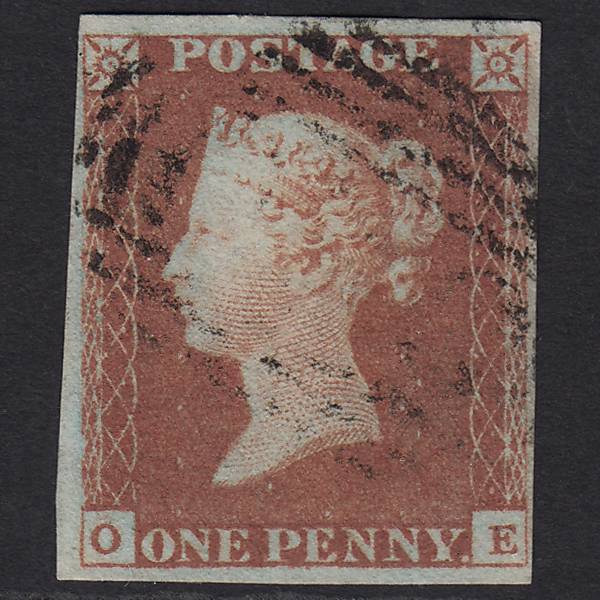 GB QV 1841 1d Red-brown Pl 86 SG8-B1(1) OE VFU 4 Margins Light Cancel