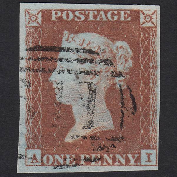 GB QV 1841 1d Pl 87 SG8-B1(1) AI FU Missing Imprimatur Pershore 611 4M