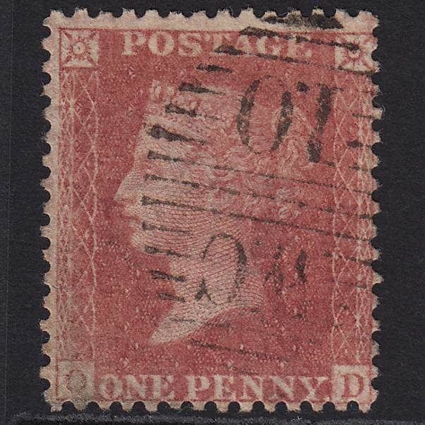 GB QV 1857 1d Rose-red (Plate 55) SG40-C10(1) OD GU London D&S WC10