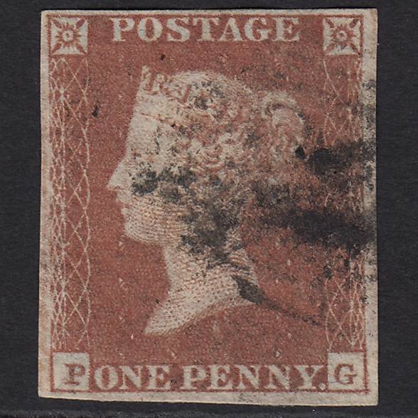 GB QV 1841 1d Pl 127 SG8-B2(1) Ivory Head PG FU 4M Lavender Paper Bs91e