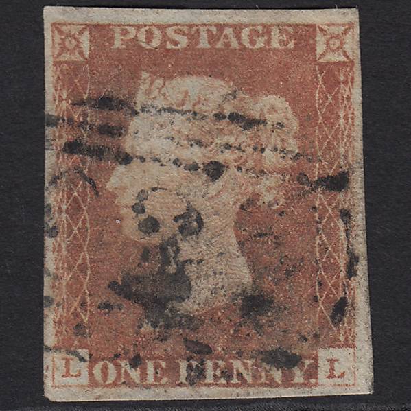 GB QV 1841 1d Red-brown (Plate 61) SG8-B1(1) LL GU 4 Margins
