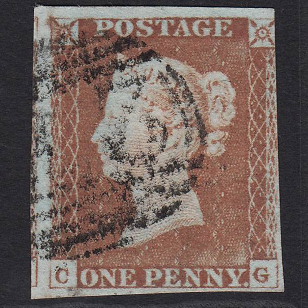 GB QV 1841 1d Red-brown (Plate 67) SG8-B1(1) CG GU nr 4 Margins