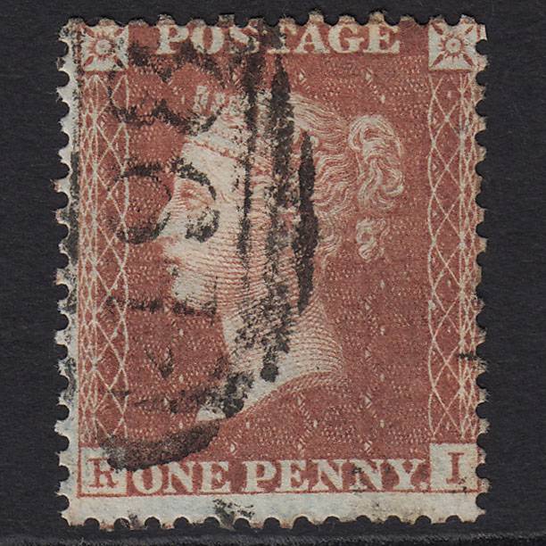 GB QV 1857 1d Rose-red (Plate 43) SG40-C10(1) RI GU Manchester 498