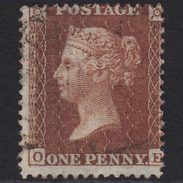 GB QV 1855 1d Red-brown (Plate 21) SGC6(1) OE FU Light Cancel