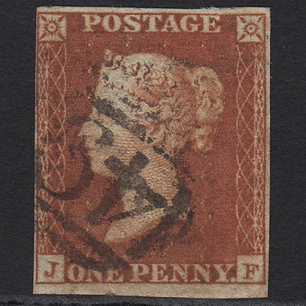 GB QV 1841 1d Red-brown (Plate 90) SG8-B1(1) JF GU 4 Margins