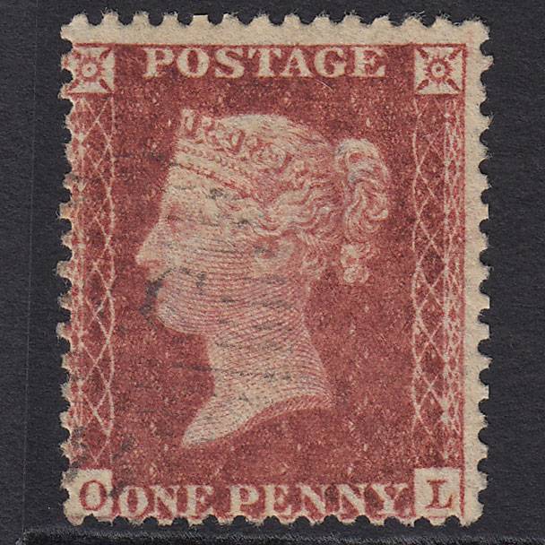 GB QV 1857 1d Deep Rose-red (Plate 34) SG41-C10(4) OL FU Light Cancel