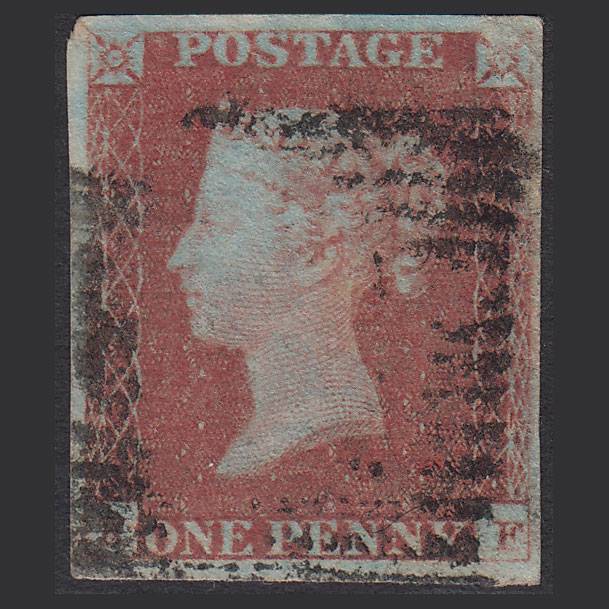 GB QV 1841 1d Red-brown (Plate 85) SG8-B1(1) KF GU 4M Imperf Scotland