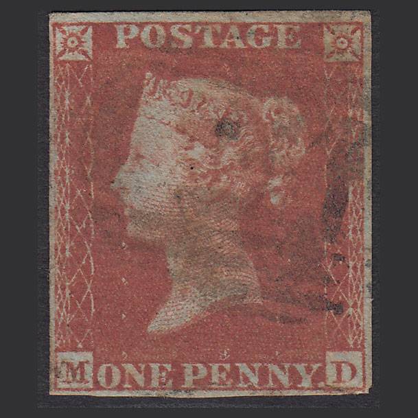 GB QV 1841 1d Red-brown (Plate 157) SG8-B2(1) MD GU 4M Imperf