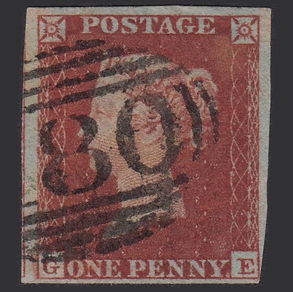 GB QV 1841 1d Deep Red-brown (Plate 159) SG10-B2(1) GE FU 4M Chester 180
