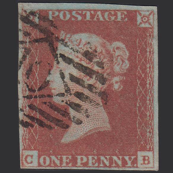 GB QV 1841 1d Red-brown (Plate 81) SG8-B1(1) CB FU 4M Imperf London IS 10