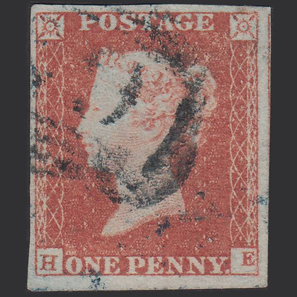 GB QV 1841 1d Red-brown (Plate 90) SG8-B1(1) HE FU 4M Imperf Blue Cancel