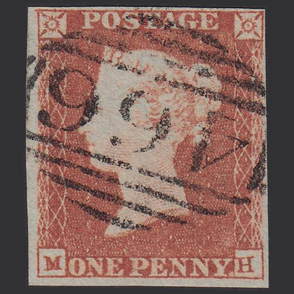 GB QV 1841 1d Red-brown Pl 94 SG8-B1(1) MH VFU 4M Imperf Liverpool 466
