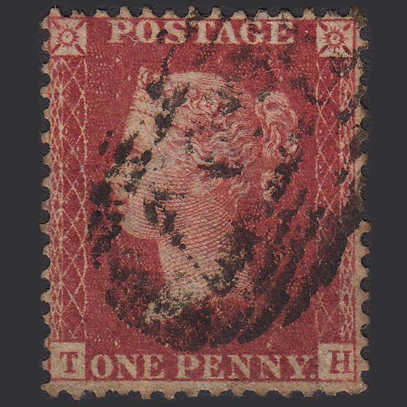 GB QV 1857 1d Rose-red (Plate 47) SG40-C10(1) TH GU