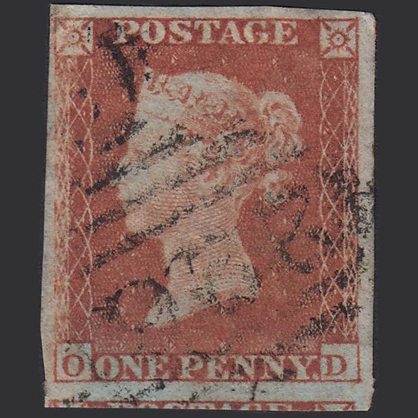 GB QV 1841 1d Red-brown Pl 157 SG8-B2(1) OD GU 4 Margins Cranbrook 226
