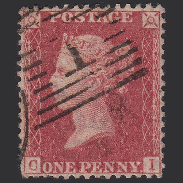 GB QV 1857 1d Rose-red (Plate 61) SG40-C10(1) CI FU Aberdeen 1 Experimental
