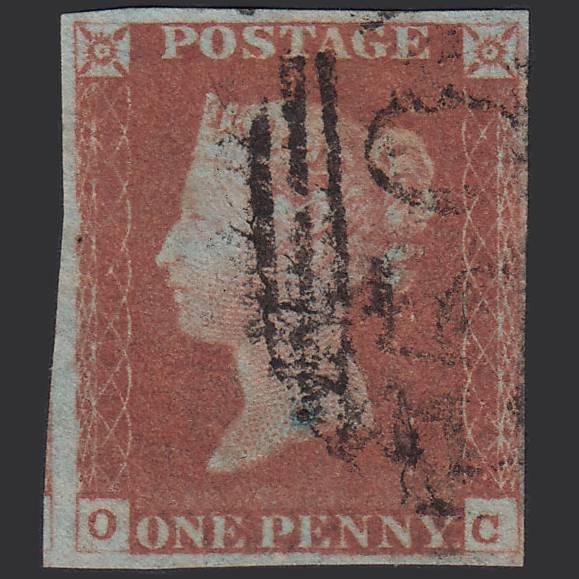 GB QV 1841 1d Red-brown Pl 71 SG8-B1(1) OC FU 4 Margins Barnstaple 50