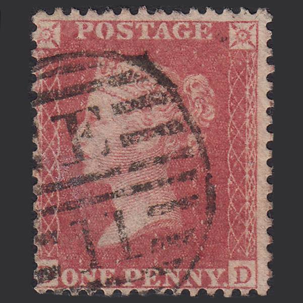 GB QV 1857 1d Rose-red (Plate 43) SG40-C10(1) DD GU London D&S E11
