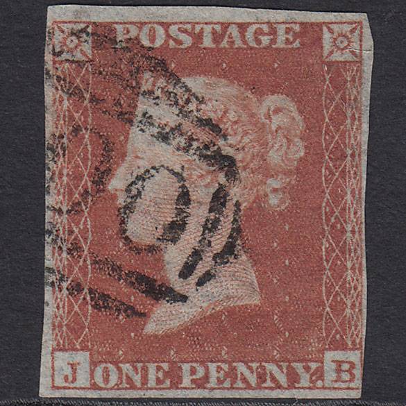 GB QV 1841 1d Red-brown (Plate 164) SG8-B2(1) JB FU nr 4 Margins