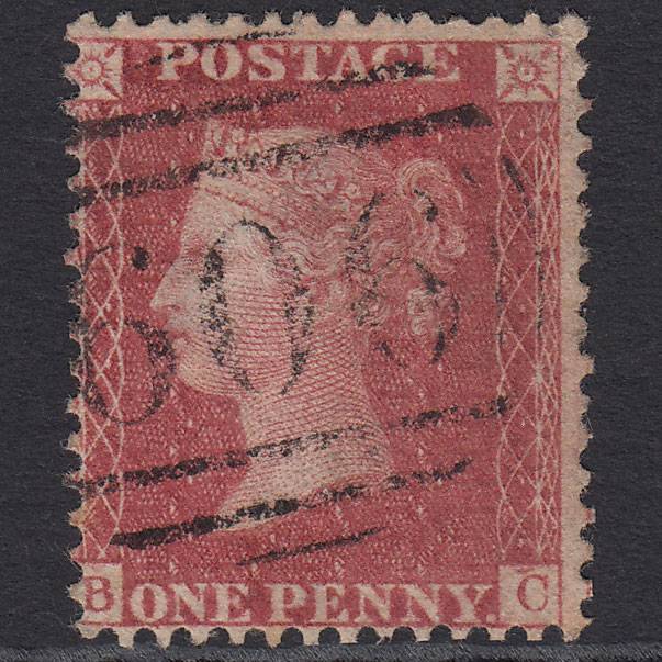GB QV 1857 1d Rose-red (Plate 52) SG40-C10(1) BC FU Penrith 606