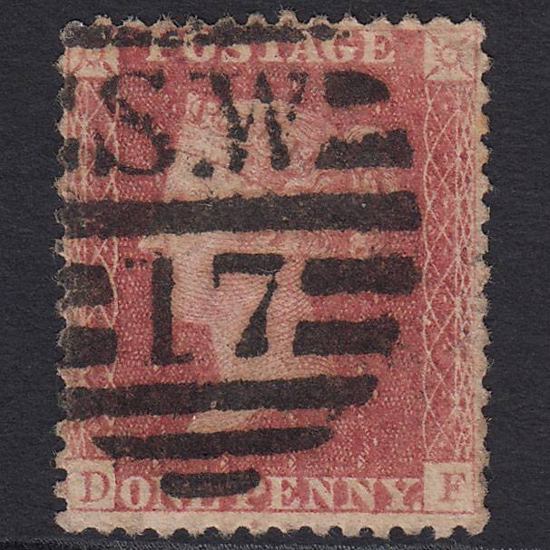 GB QV 1857 1d Rose-red (Plate 56) SG40-C10(1) DF GU London D&S SW17