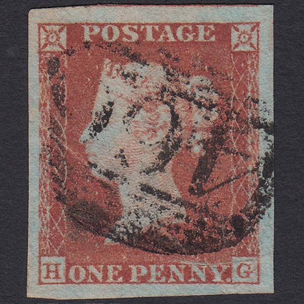 GB QV 1841 1d (Plate 96) SG8-B1(1) HG GU 4 Huge Margins Liverpool 466