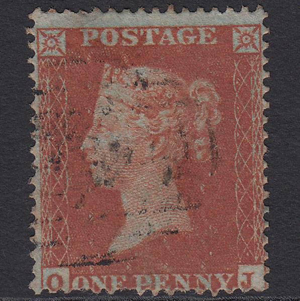 GB QV 1854 1d Red-brown (Plate 196) SG17-C1(1) OJ GU Light Cancel