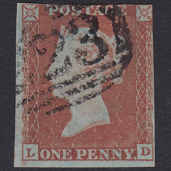 GB QV 1841 1d Red-brown (Plate 94) SG8-B1(1) LD GU Coventry 223