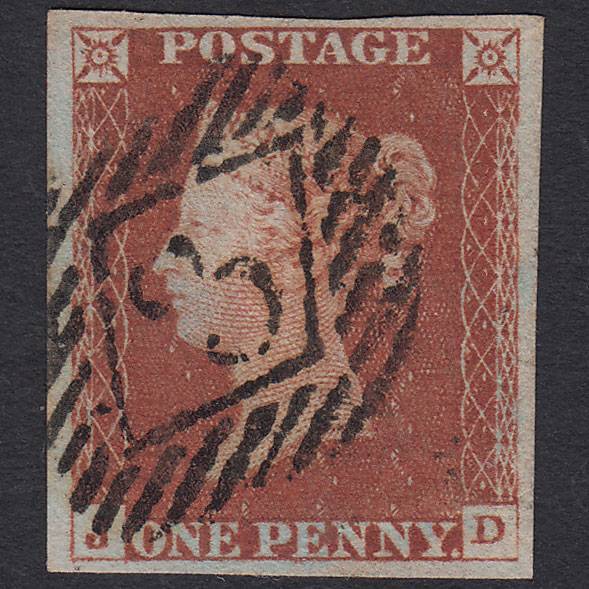 GB QV 1841 1d Red-brown (Plate 68) SG8-B1(1) JD FU 4 Goodm London IS 3