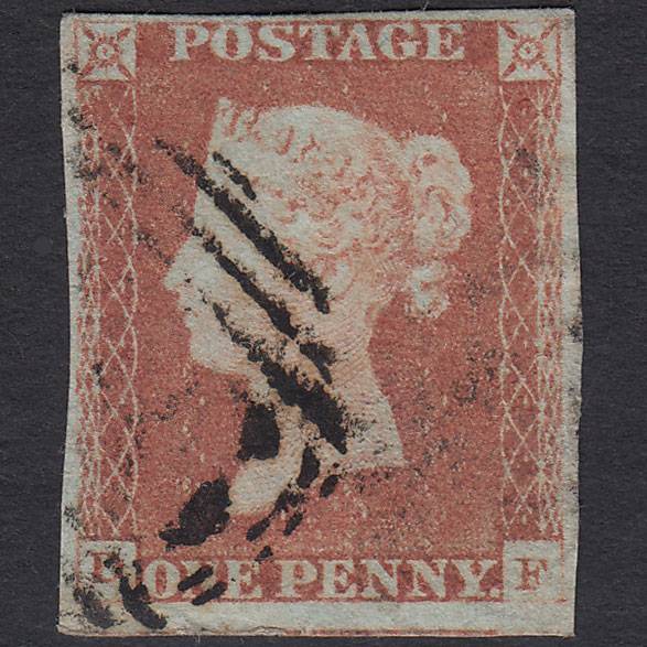 GB QV 1841 1d Pale Red-brown (Plate 68) SG9-B1(3) DF GU 4 Margins