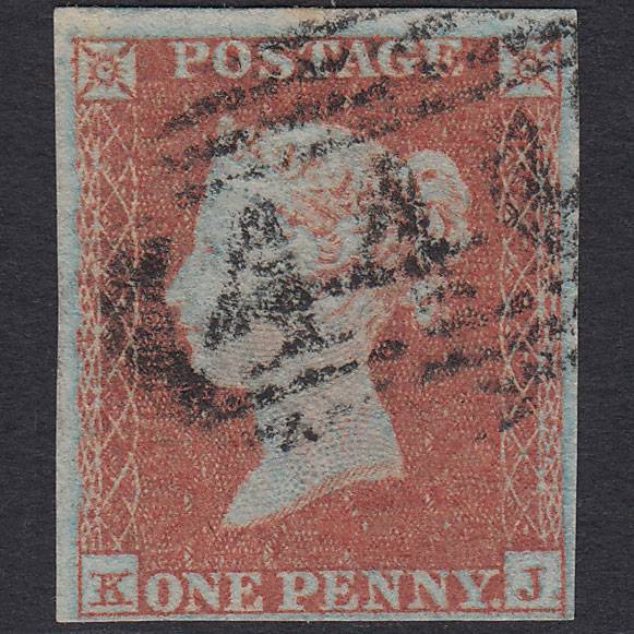 GB QV 1841 1d Pl 108 SG8-B1(1) Framed Reverse KJ VFU 4M Leamington 444