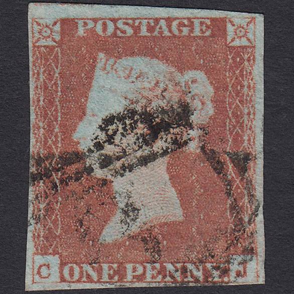 GB QV 1841 1d Red-brown (Plate 69) SG8-B1(1) CJ GU 4 Margins