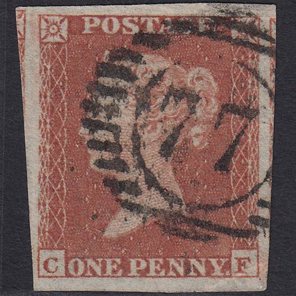 GB QV 1841 1d (Plate 164) SG8-B2(1) CF FU 4 Good Margins London D&S 77