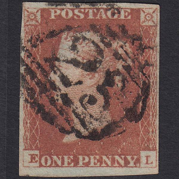 GB QV 1841 1d Red-brown (Plate 84) SG8-B1(1) EL GU 4 Margins