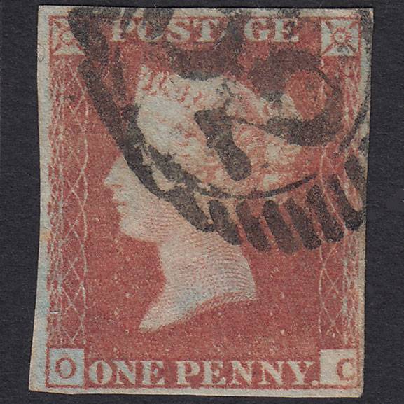 GB QV 1841 1d Red-brown (Plate 87) SG8-B1(1) OC GU 4M London D&S Cancel
