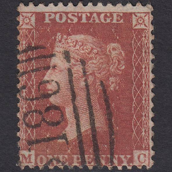 GB QV 1856 1d Red-brown (Plate 37) SG29-C8(1) MC VFU Dublin 186 Irish Spoon