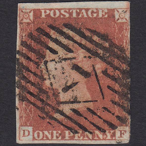 GB QV 1841 1d Red-brown Pl 74 SG8-B1(1) DF GU nr 4 Margins London IS 7