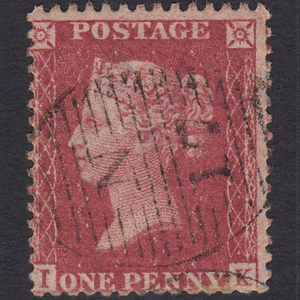 GB QV 1857 1d Rose-red Pl 27 SG40-C10(1) IK GU London D&S N17 Misperf