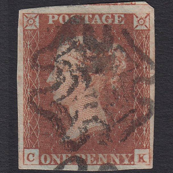 GB QV 1841 1d Red-brown Pl 14 SG8-B1(1) CK FU 4 Margins Maltese Cross