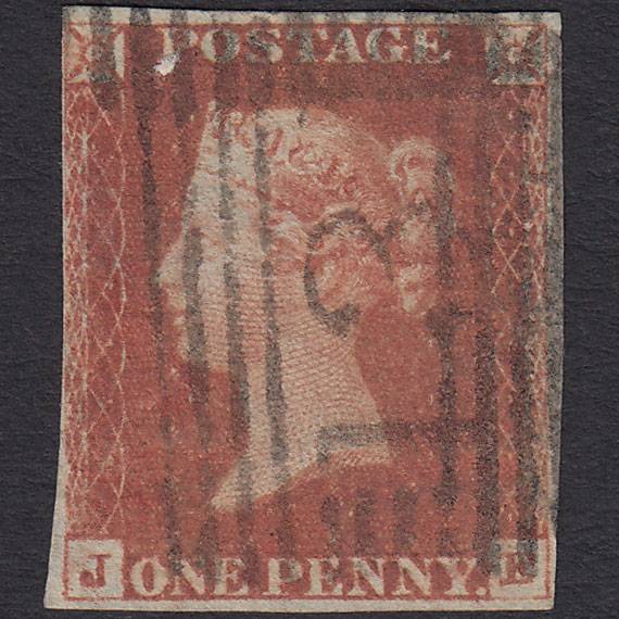 GB QV 1841 1d Red-brown (Plate 75) SG8-B1(1) JE GU nr 4M Edinburgh 131